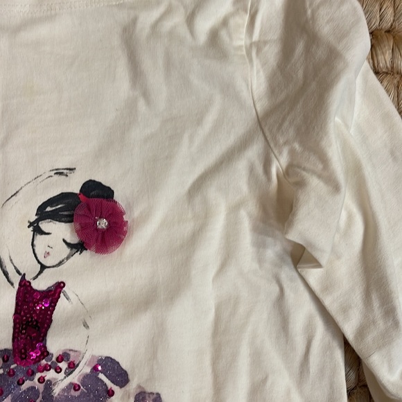 Gymboree embellished 💯 cotton ballerina T-shirt long sleeve girl 10 - Picture 5 of 11